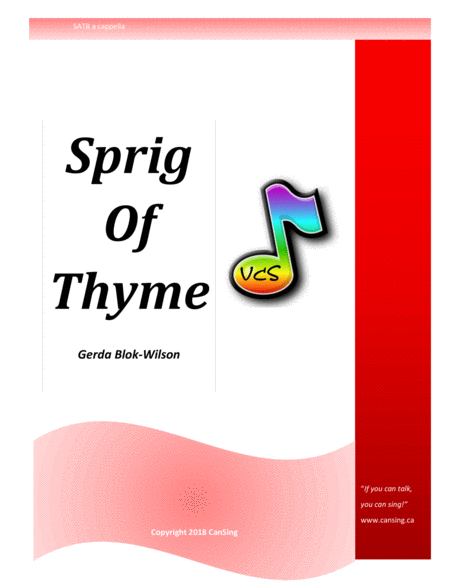 Free Sheet Music Sprig Of Thyme