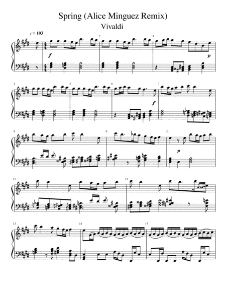 Free Sheet Music Spring Alice Minguez Remix