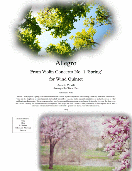 Spring From The Four Seasons Wind Quintet Sheet Music