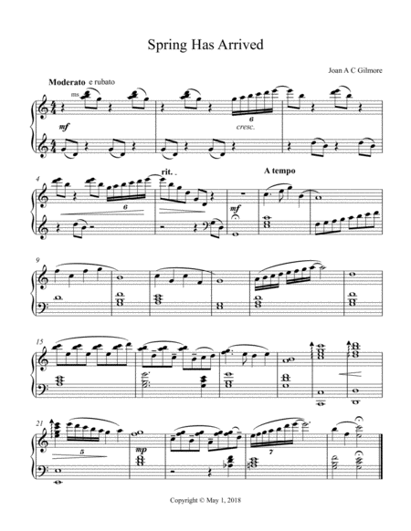 Spring Has Arrived Sheet Music