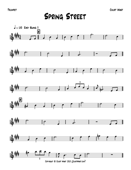 Spring Street Trumpet Solo Sheet Music