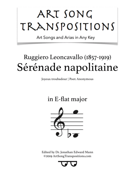 Srnade Napolitaine Transposed To E Flat Major Sheet Music