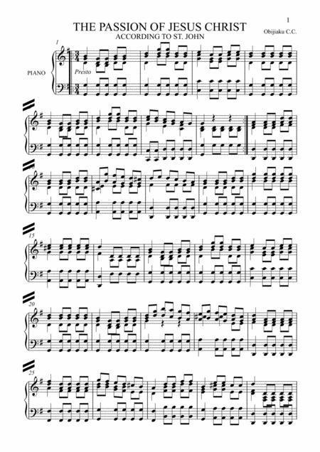 St Johns Passion Sheet Music