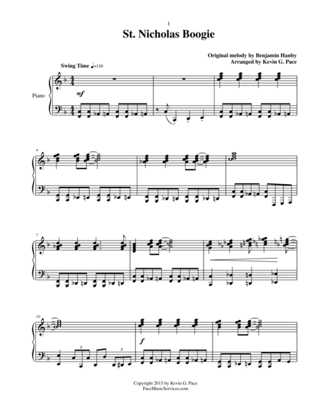 Free Sheet Music St Nicholas Boogie Piano Solo