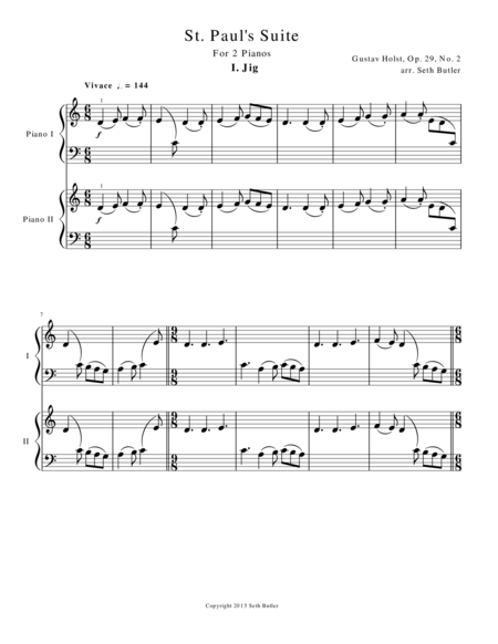 St Pauls Suite I Jig Sheet Music