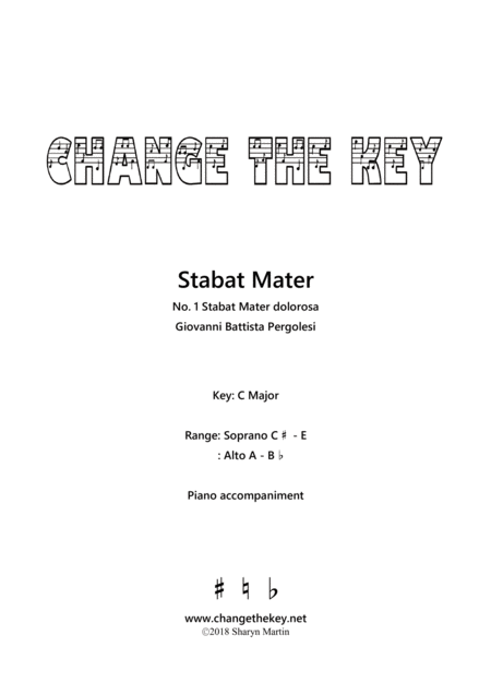 Stabat Mater No 1 Stabat Mater Dolorosa C Major Sheet Music