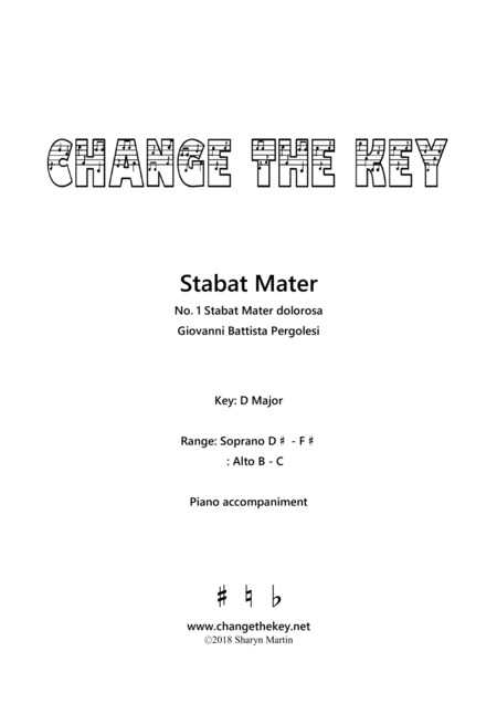 Stabat Mater No 1 Stabat Mater Dolorosa D Major Sheet Music