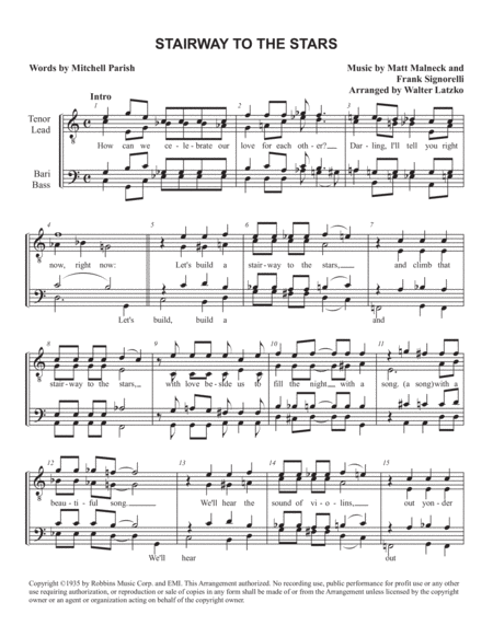 Stairway To The Stars Sheet Music