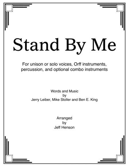 Free Sheet Music Stand By Me For Unison Voices And Instruments