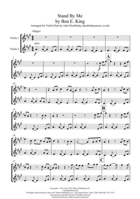 Stand By Me For Violin Duet Sheet Music