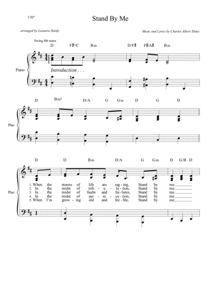 Free Sheet Music Stand By Me The Hymn