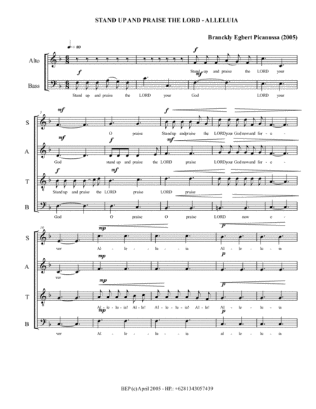 Stand Up And Praise The Lord Alleluia Sheet Music