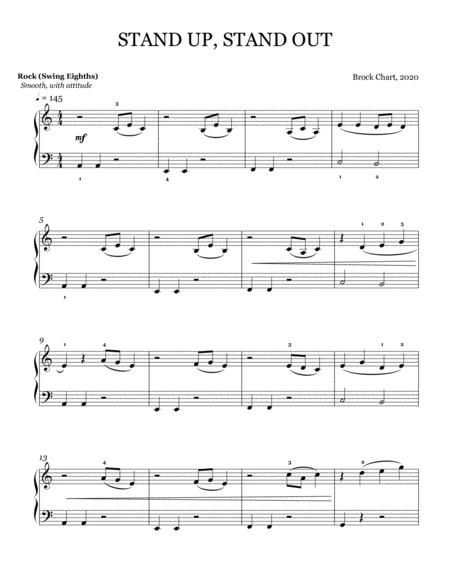 Stand Up Stand Out Early Intermediate Pop Piano Solo Sheet Music