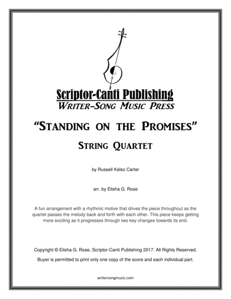 Standing On The Promises String Quartet Sheet Music