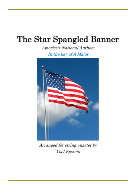 Free Sheet Music Star Spangled Banner In The Key Of A Major For String Quartet