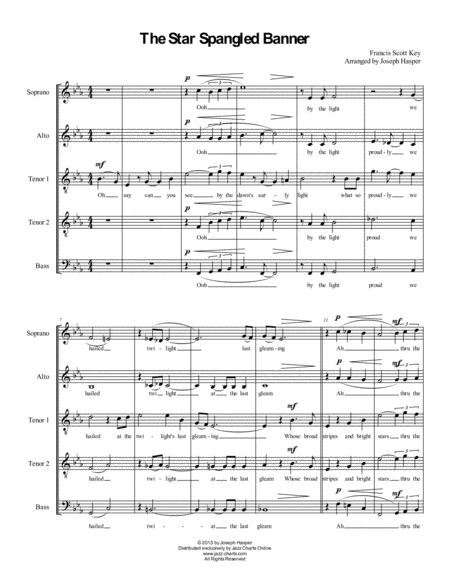 Star Spangled Banner Satb Sattb Sheet Music