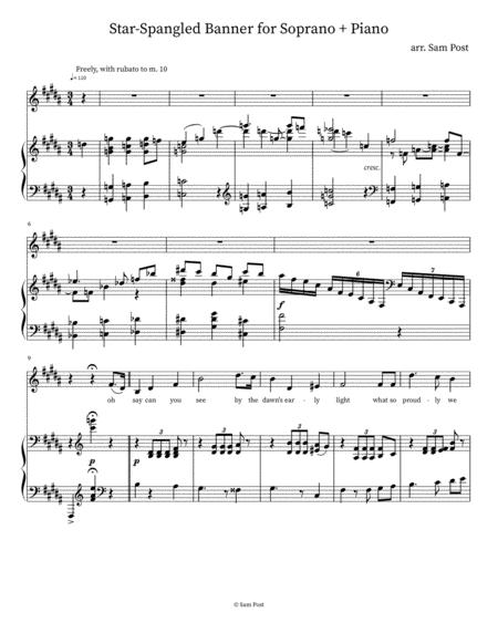 Free Sheet Music Star Spangled Banner Soprano Piano Op 33