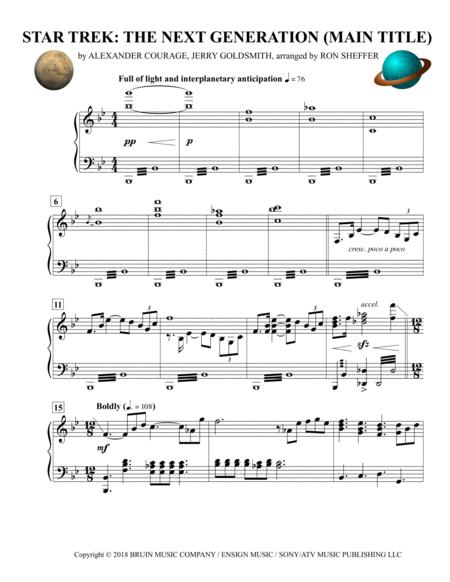 Free Sheet Music Star Trek The Next Generation Main Title Intermediate