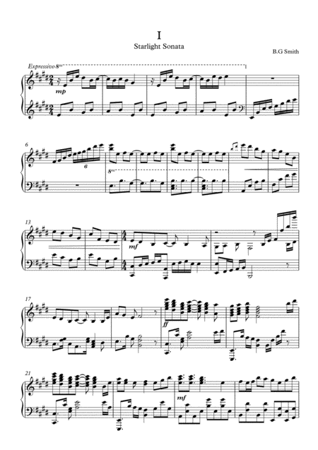 Free Sheet Music Starlight Sonata