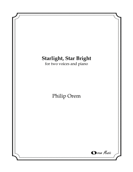 Starlight Star Bright Duet Version Sheet Music