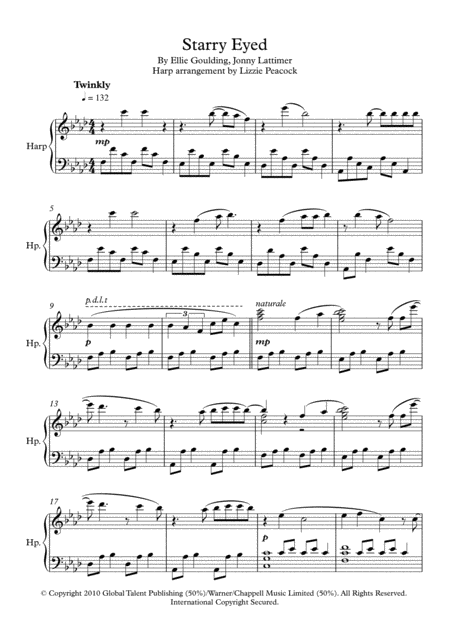 Starry Eyed Harp Solo Sheet Music