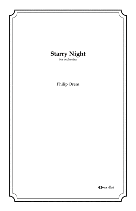 Free Sheet Music Starry Night Score And Parts