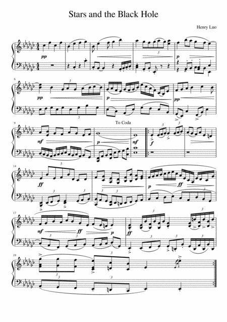 Free Sheet Music Stars And The Black Hole