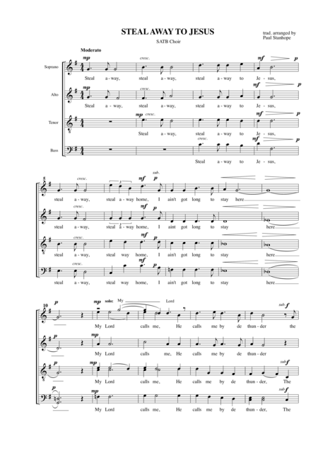 Steal Away To Jesus Sheet Music