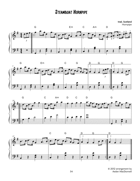 Free Sheet Music Steamboat Hornpipe Scottish Hornpipe