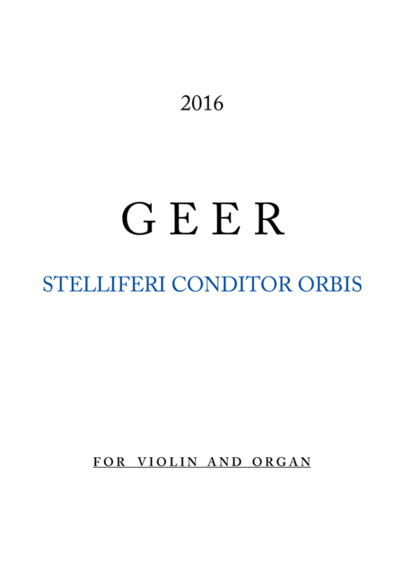 Free Sheet Music Stelliferi Conditor Orbis