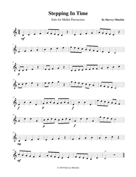 Free Sheet Music Stepping In Time For Solo Mallet Percussion