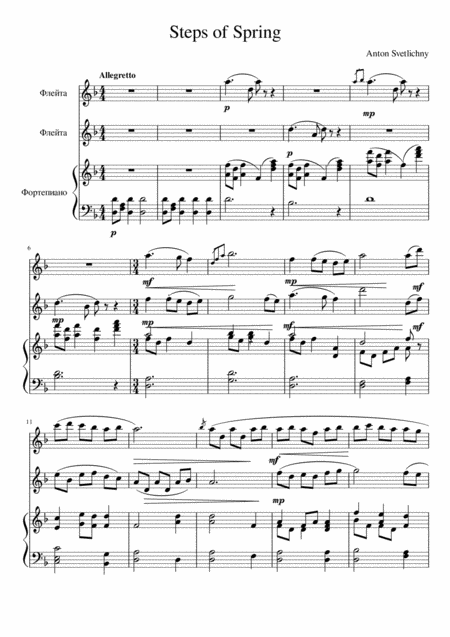 Free Sheet Music Steps Of Spring