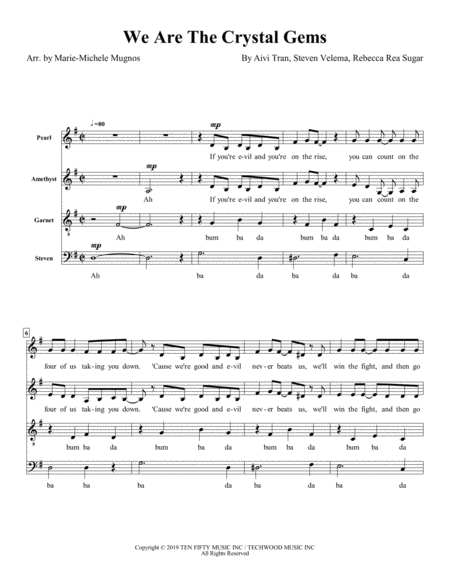 Steven Universe Main Title 2 0 Sheet Music