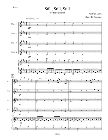 Free Sheet Music Still Still Still For Flute Quartet And Piano Acc