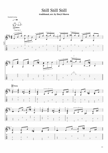 Still Still Still For Solo Fingerstyle Guitar Sheet Music