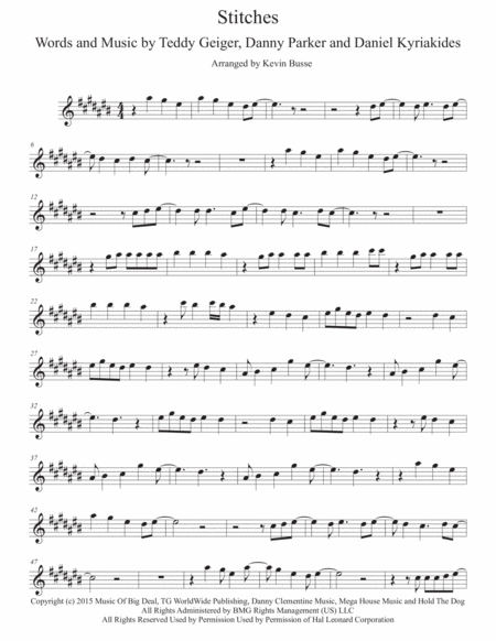 Free Sheet Music Stitches Original Key Oboe