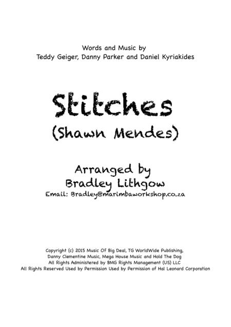 Stitches Shawn Mendes Arranged By Bradley Lithgow For African Marimba Band Diatonic In C Sheet Music