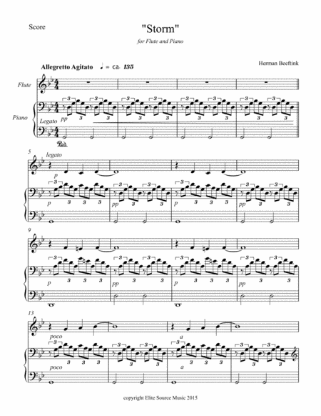 Free Sheet Music Storm For Flute And Piano