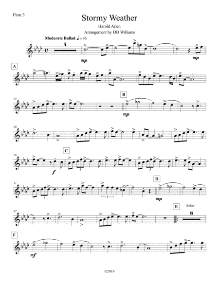 Free Sheet Music Stormy Weather Flute 3