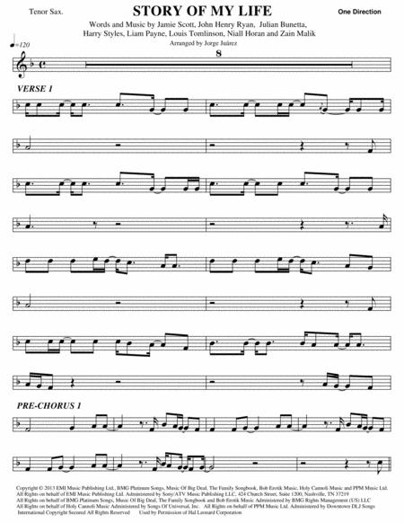 Story Of My Life Tenor Sax Sheet Music