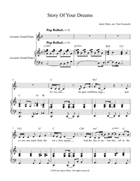 Free Sheet Music Story Of Your Dreams