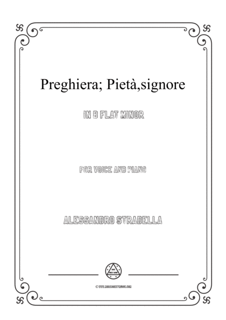 Free Sheet Music Stradella Preghiera Piet Signore In B Flat Minor For Voice And Piano