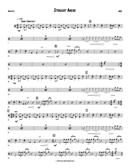 Free Sheet Music Straight Ahead Drums