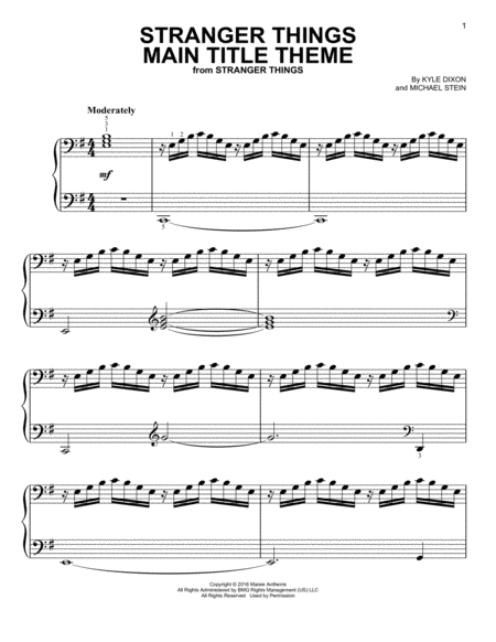 Stranger Things Main Title Theme Sheet Music