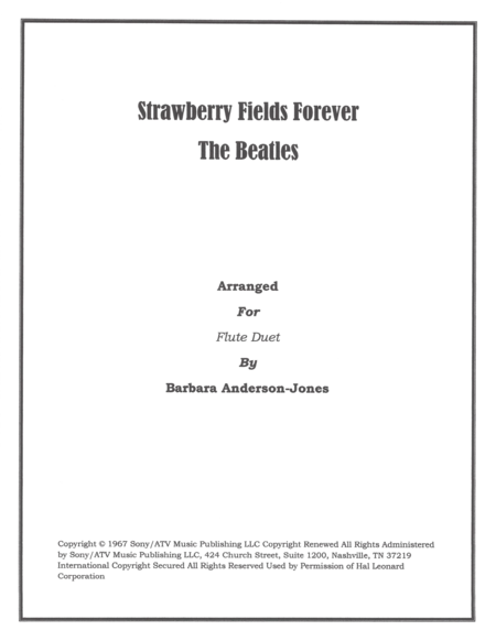 Strawberry Fields Forever Flute Duet Sheet Music