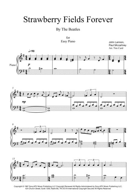 Strawberry Fields Forever For Piano Sheet Music