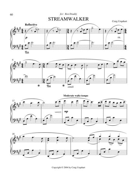 Free Sheet Music Streamwalker