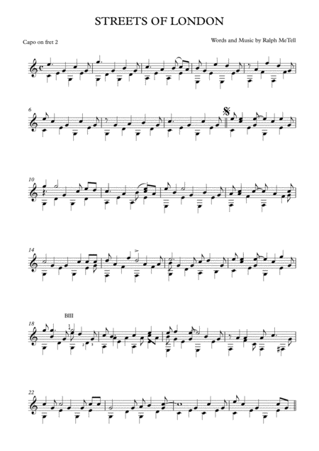 Streets Of London Sheet Music