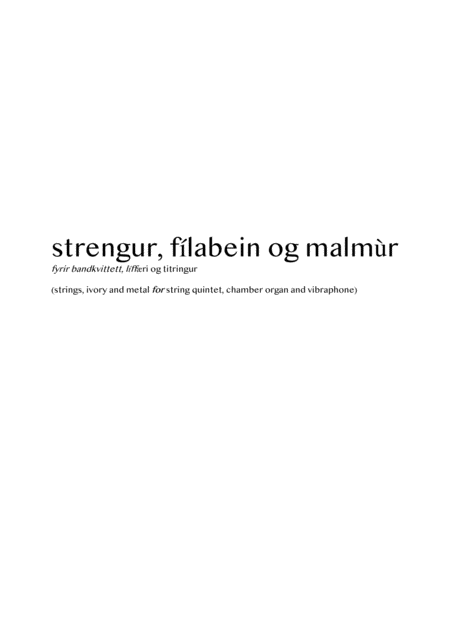 Free Sheet Music Strengur Filabein Og Malmur