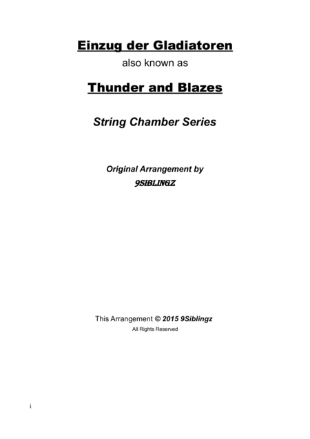 Free Sheet Music String Chamber Series Einzug Der Gladiatoren